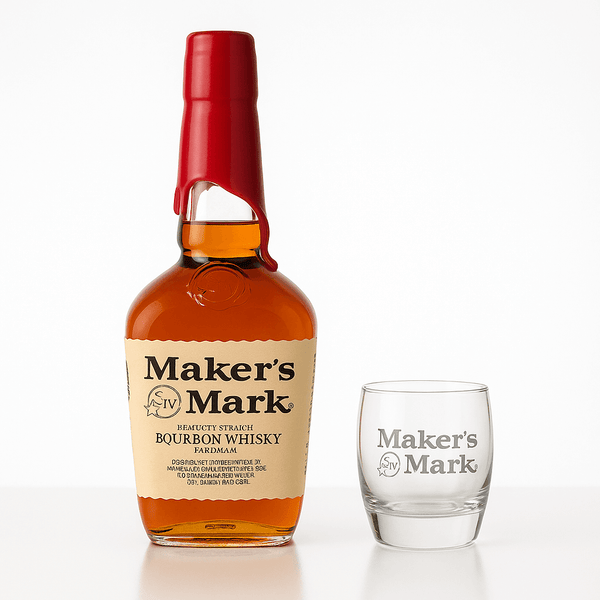 Maker's Mark Bourbon Whisky + Gratis Maker's Mark Bourbon Whisky Glas